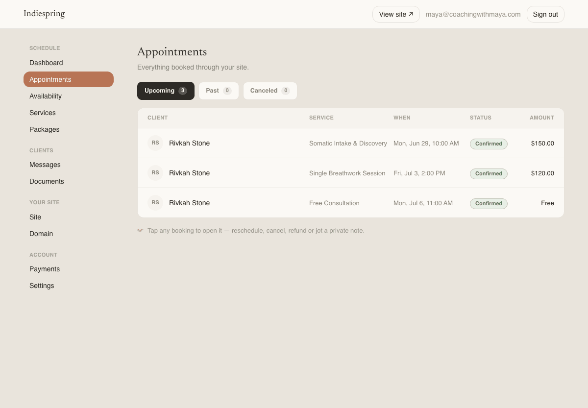 booking calendar + time picker